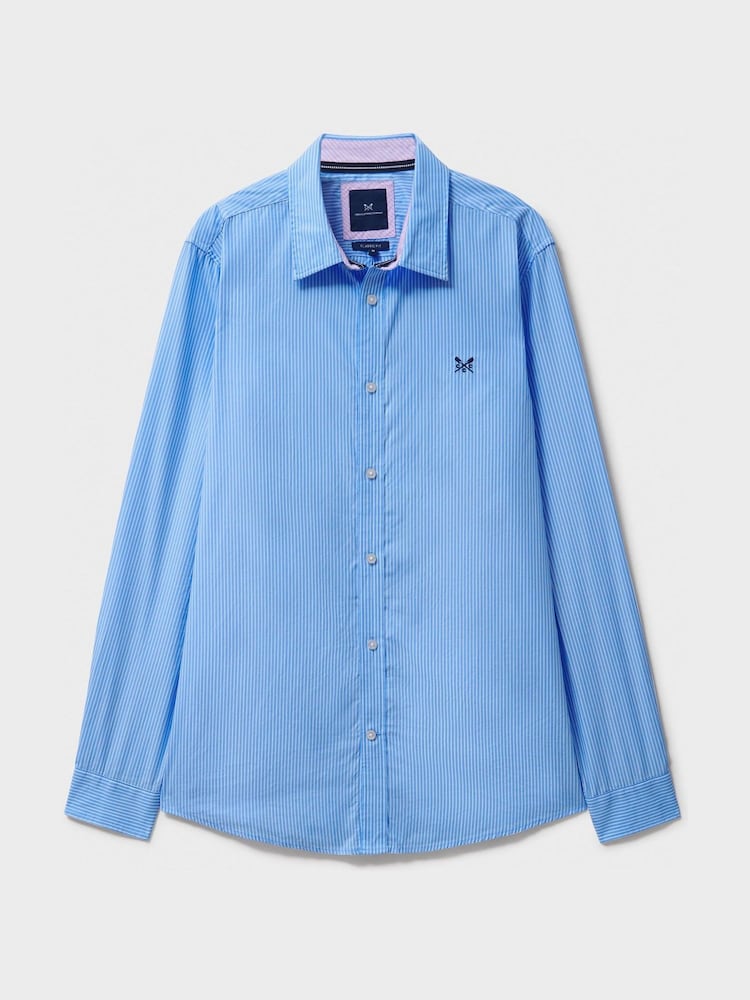 Crew Clothing Blue Crew Classic Micro Stripe Shirt - Image 6 of 6 Crew Clothing Blue Crew Classic Micro Stripe Shirt - Image 6 of 6