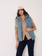 Crew Clothing Company Blue Borg Padded Gilet - Image 1 of 5