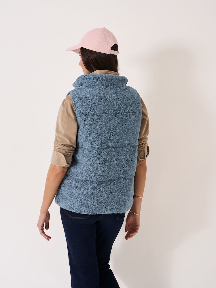 Crew Clothing Company Blue Borg Padded Gilet - Image 2 of 5