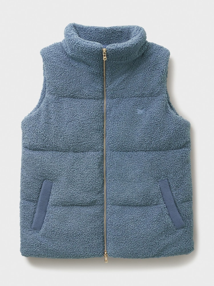 Crew Clothing Company Blue Borg Padded Gilet - Image 5 of 5
