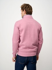 ורוד - סווטשירט עם חצי רוכסן של Crew Clothing Company דגם Classic - תמונה 2 מתוך 5