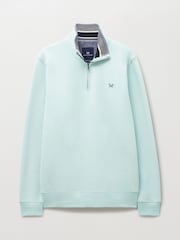 תכול - סווטשירט עם חצי רוכסן של Crew Clothing Company דגם Classic - תמונה 5 מתוך 5