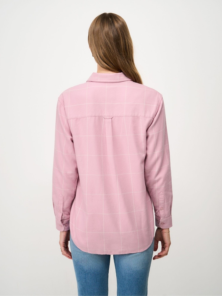 Crew Clothing Company Pink Relaxed Fit Flannel Shirt - Image 2 of 5