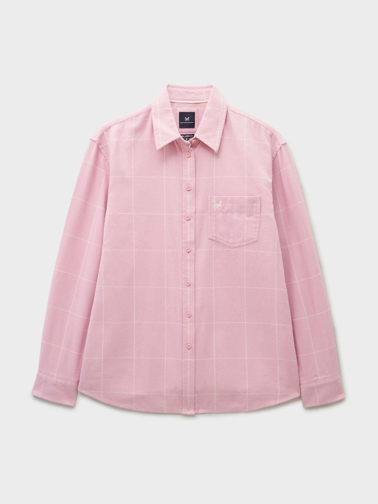 Crew Clothing Company Pink Relaxed Fit Flannel Shirt - Image 5 of 5