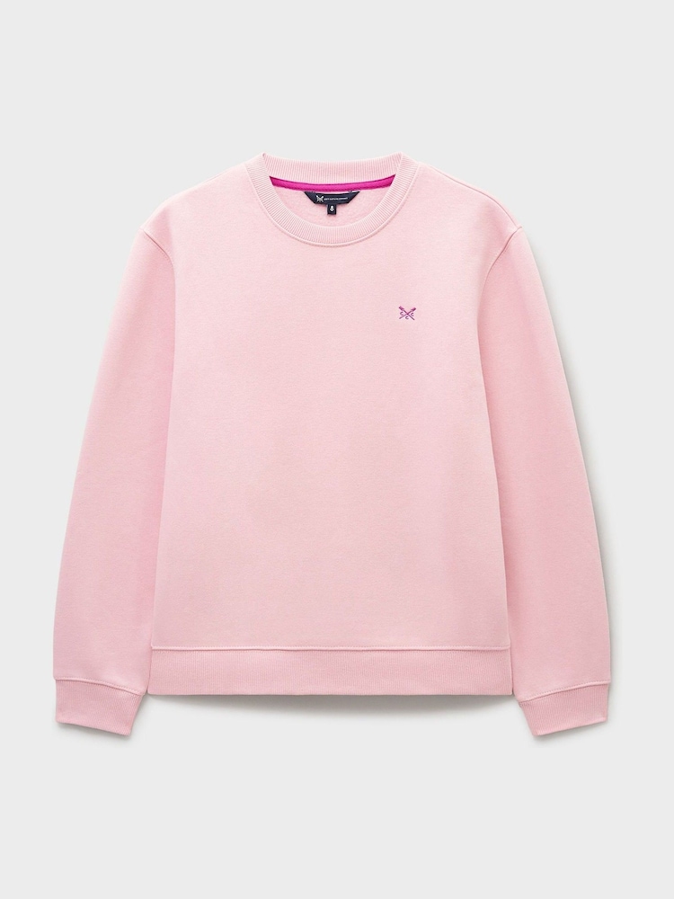 Crew Clothing Company Pink Soft Cotton Mix Sweatshirt - Image 4 of 4 Crew Clothing Company Pink Soft Cotton Mix Sweatshirt - Image 4 of 4