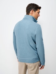 Crew Clothing Company Blue Cotton French Rib Half Zip Sweatshirt - Image 2 of 5