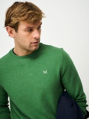 Crew Clothing Company Green French Rib Crew Neck Sweatshirt - Image 5 of 7