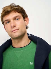 Crew Clothing Company Green French Rib Crew Neck Sweatshirt - Image 6 of 7