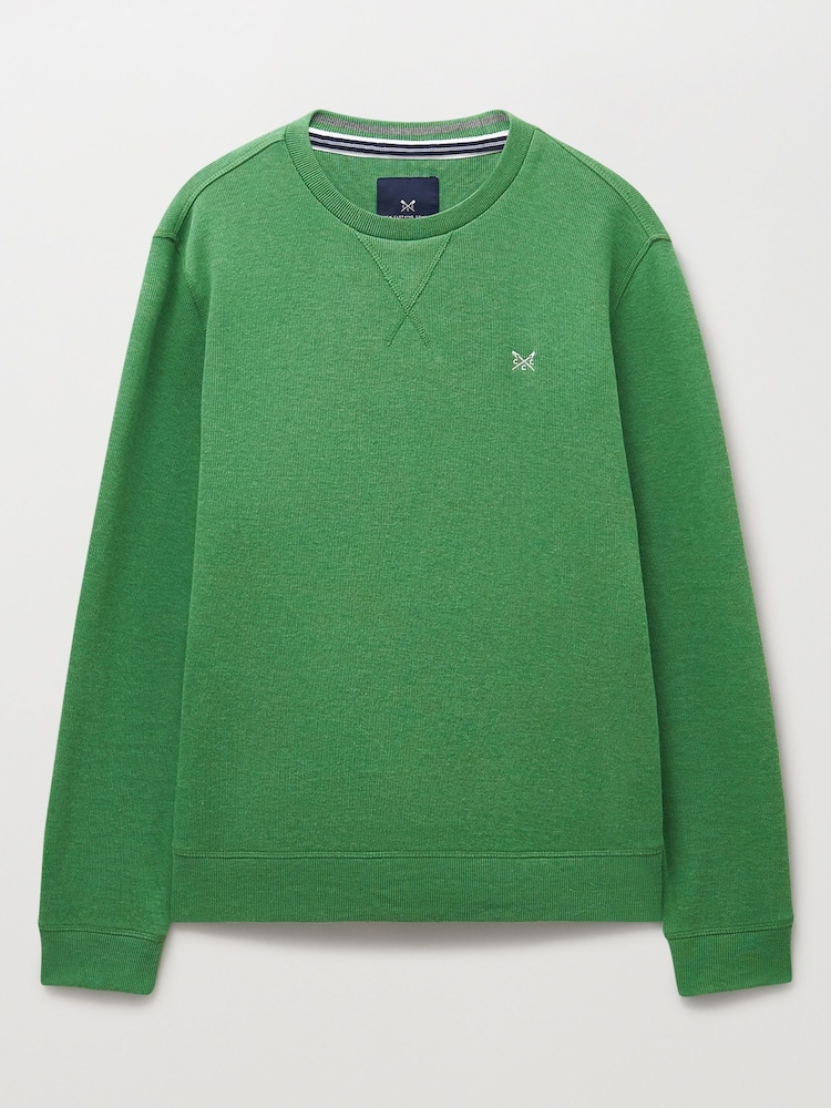 Crew Clothing Company Green French Rib Crew Neck Sweatshirt - Image 7 of 7
