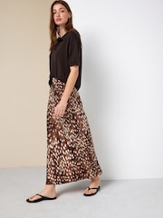 Chocolate Brown Cotton Rich Soft Touch Knitted Polo Top - Image 3 of 8