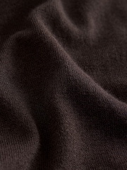 Chocolate Brown Cotton Rich Soft Touch Knitted Polo Top - Image 7 of 8