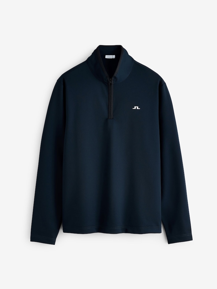 J.Lindeberg Blue Clide Quarter Zip Mid Layer Sweat Top - Image 1 of 1 J.Lindeberg Blue Clide Quarter Zip Mid Layer Sweat Top - Image 1 of 1