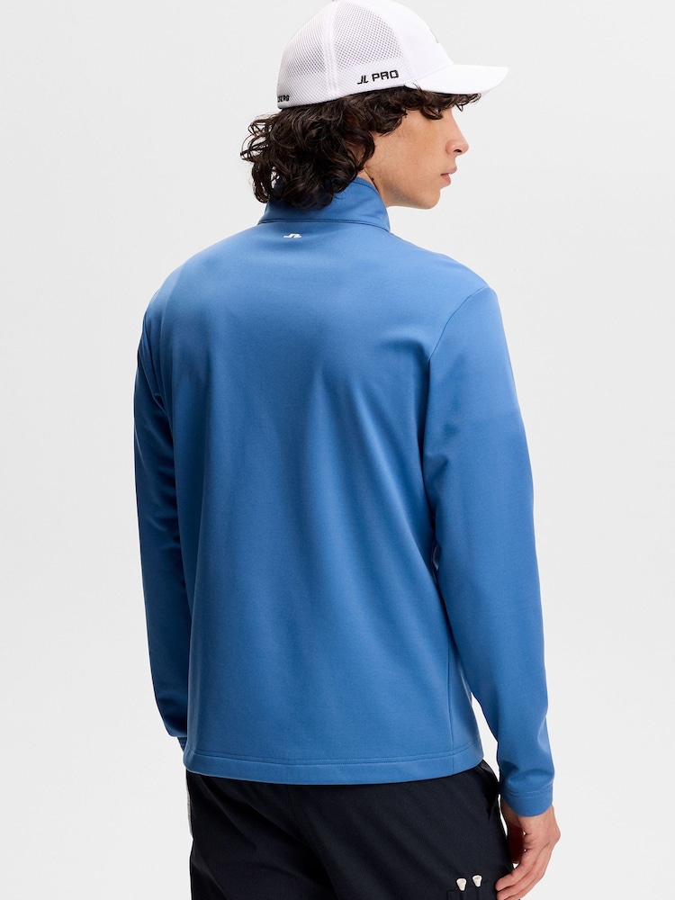 J.Lindeberg Blue Clide Quarter Zip Mid Layer Sweat Top - Image 2 of 5