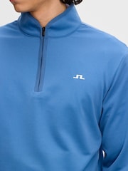 J.Lindeberg Blue Clide Quarter Zip Mid Layer Sweat Top - Image 4 of 5