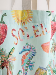 Blue 100% Cotton Shopper Bag - Image 3 of 5