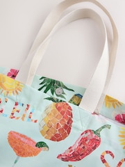 Blue 100% Cotton Shopper Bag - Image 4 of 5