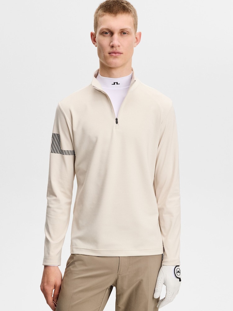 J.Lindeberg Cream Heath Strike Mid Layer Sweat Top - Image 1 of 5 J.Lindeberg Cream Heath Strike Mid Layer Sweat Top - Image 1 of 5