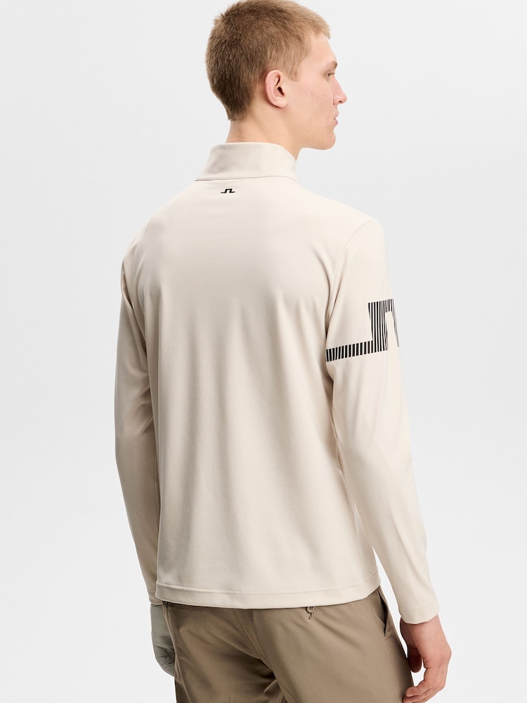 J.Lindeberg Cream Heath Strike Mid Layer Sweat Top - Image 2 of 5 J.Lindeberg Cream Heath Strike Mid Layer Sweat Top - Image 2 of 5