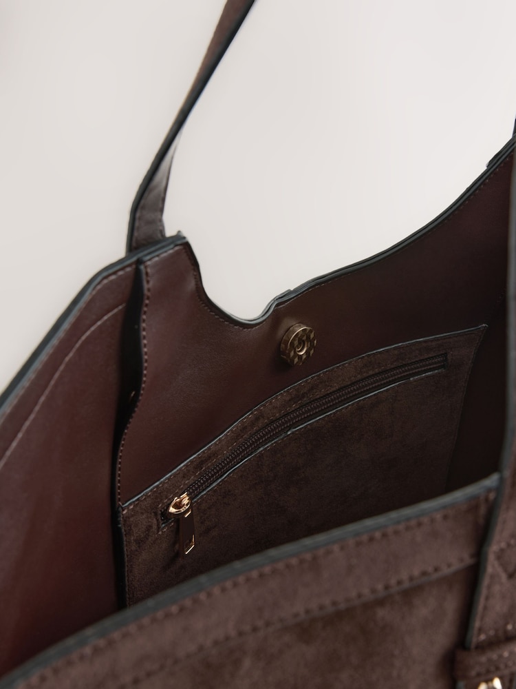 Chocolate Brown Tote Shoulder Bag - Image 5 of 5