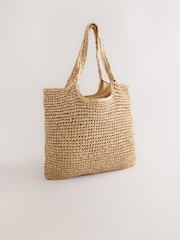 Natural Raffia Effect Sardine Shoulder Bag - Image 5 of 8