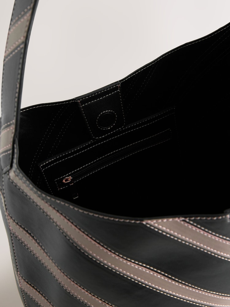 Black Stripe Shoulder Bag - Image 8 of 8 Black Stripe Shoulder Bag - Image 8 of 8