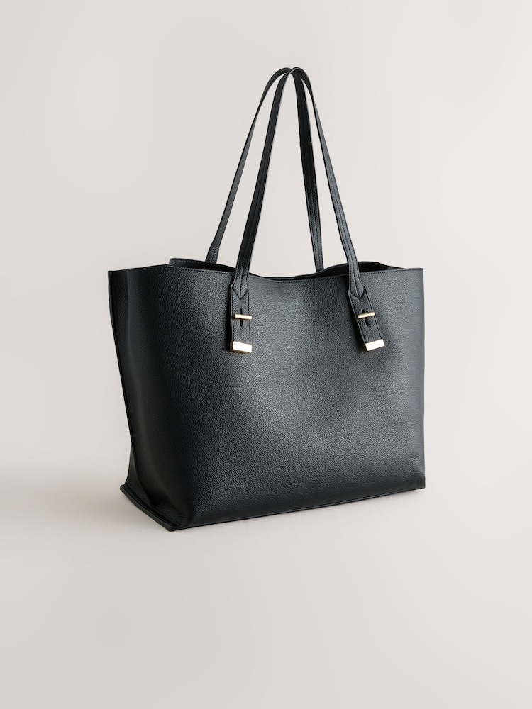 Black Structured Tote Bag - Image 1 of 5