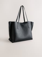Black Structured Tote Bag - Image 2 of 5