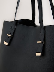 Black Structured Tote Bag - Image 4 of 5