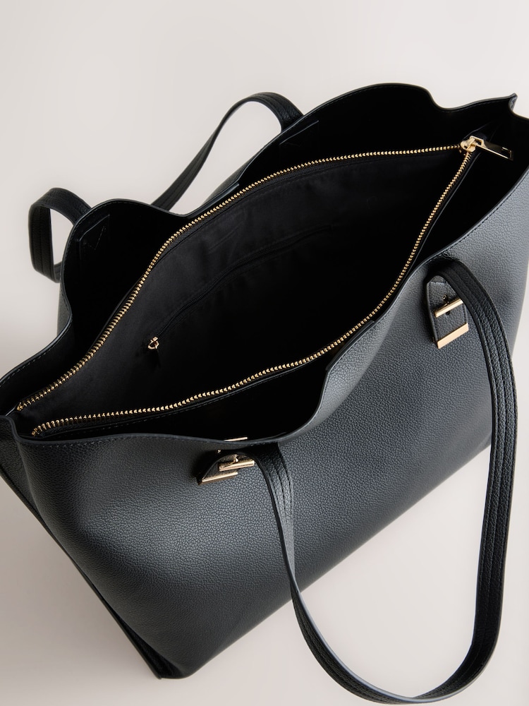 Black Structured Tote Bag - Image 5 of 5