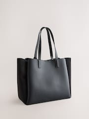 Negru - Belted Charm Tote Bag - Imaginea 7 din 9