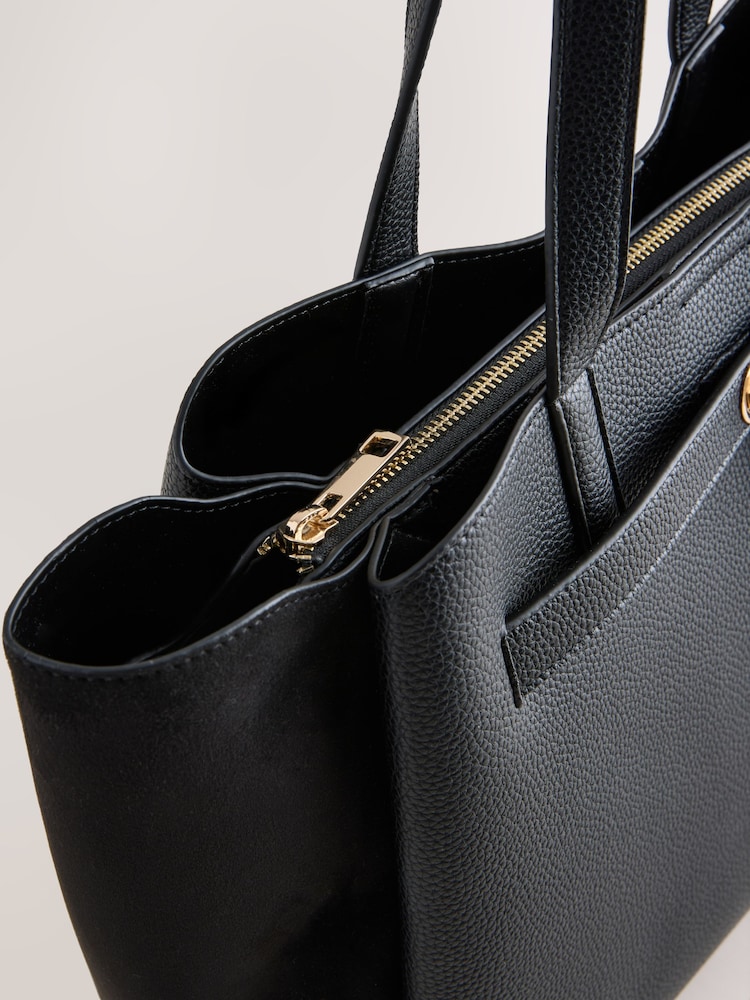 Negru - Belted Charm Tote Bag - Imaginea 9 din 9 Negru - Belted Charm Tote Bag - Imaginea 9 din 9