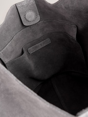 Grey Leather Slouchy Shoulder Bag - Image 8 of 8