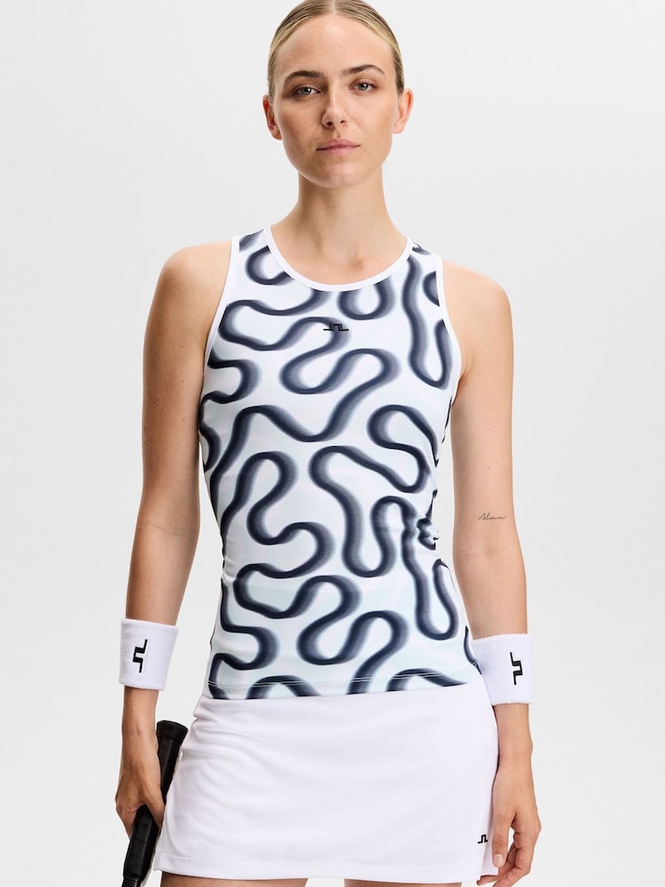 J.Lindeberg Blue Doris Printed Top - Image 1 of 6 J.Lindeberg Blue Doris Printed Top - Image 1 of 6