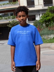 Cobalt Blue Texture Short Sleeve Graphic T-Shirt (3-16yrs) - Image 1 of 4