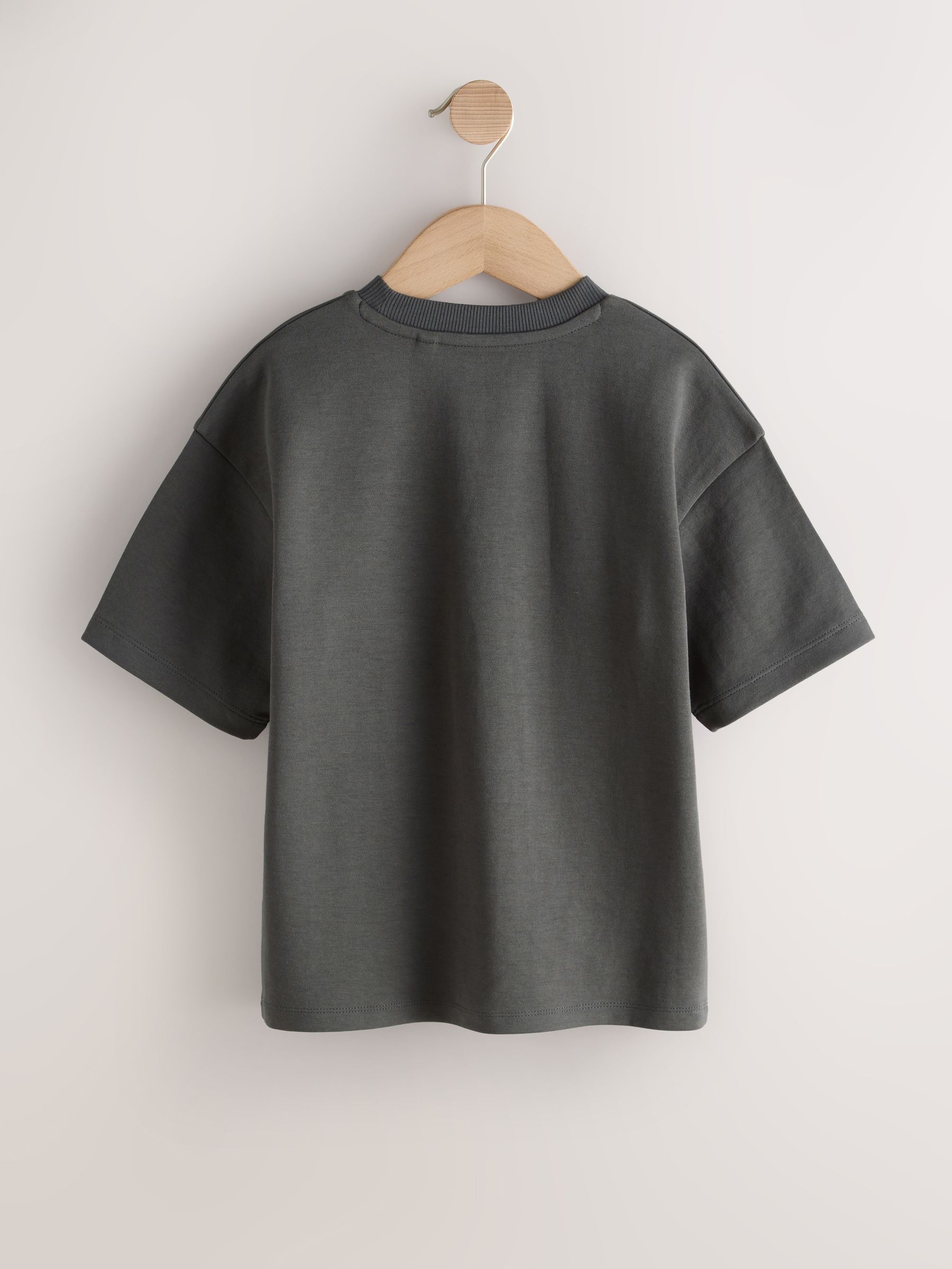Buy Charcoal Grey Graphic Heavyweight Short Sleeve T-Shirt (3
