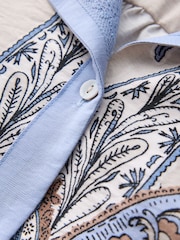 B by Ted Baker Blue Paisley Balloon Trouser Button Through Pyjamas - Image 12 of 18