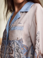B by Ted Baker Blue Paisley Balloon Trouser Button Through Pyjamas - Image 4 of 18