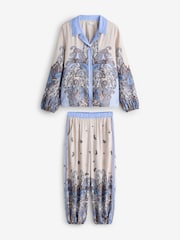B by Ted Baker Blue Paisley Balloon Trouser Button Through Pyjamas - Image 8 of 18