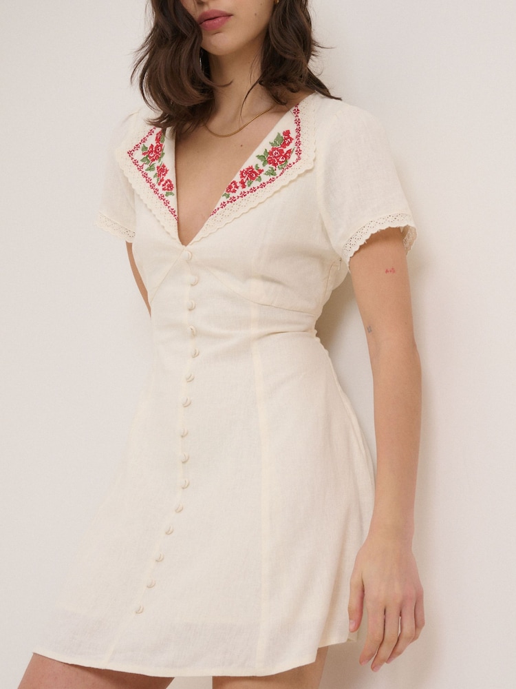 Nobodys Child White Lillian Mini Dress - Image 1 of 5