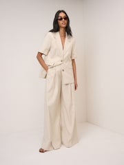 Nobodys Child Cream Front Vent Relaxed Trousers - Image 3 of 5
