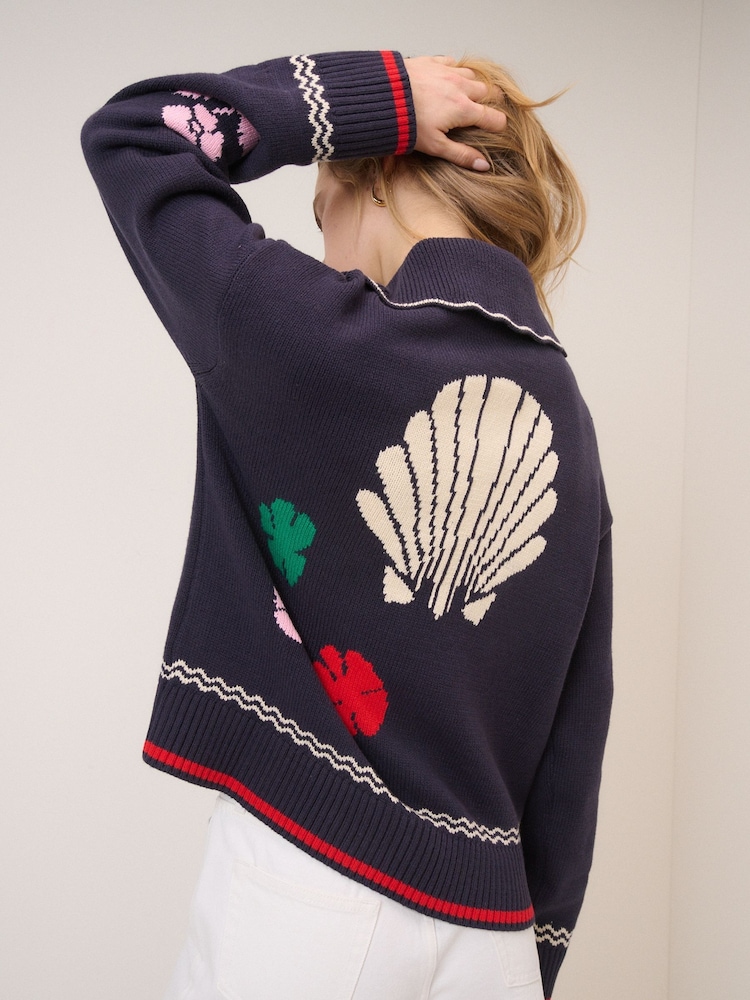 Nobodys Child Blue Seascape Motif Jumper - Image 2 of 5