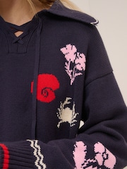 Nobodys Child Blue Seascape Motif Jumper - Image 4 of 5