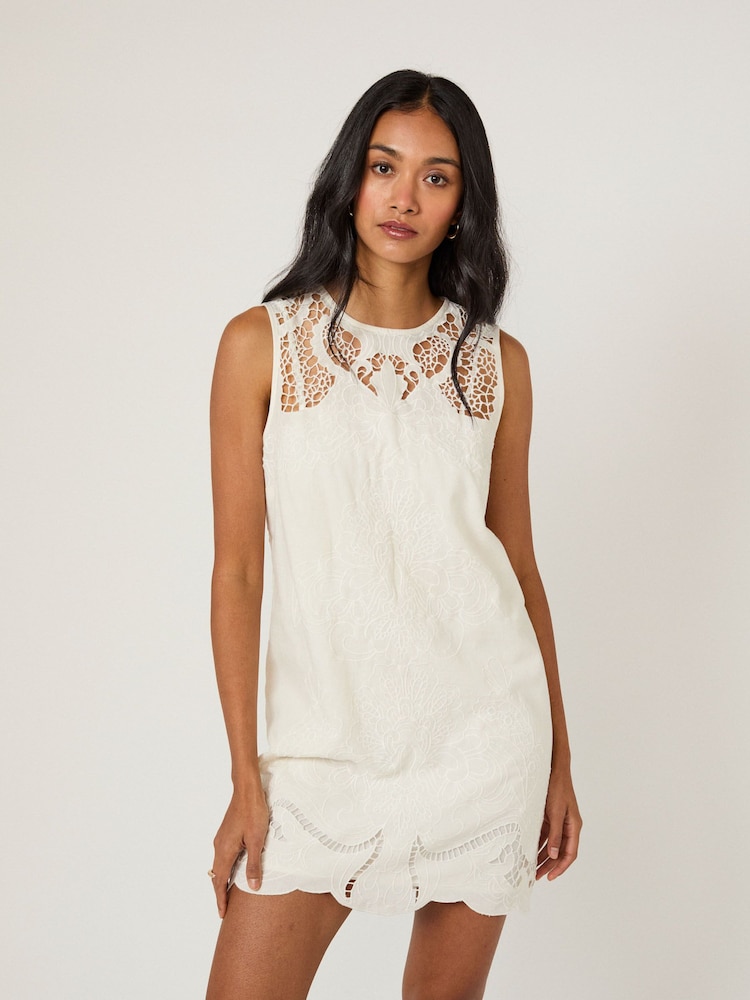 Nobodys Child White Sonia Mini Dress - Image 1 of 5
