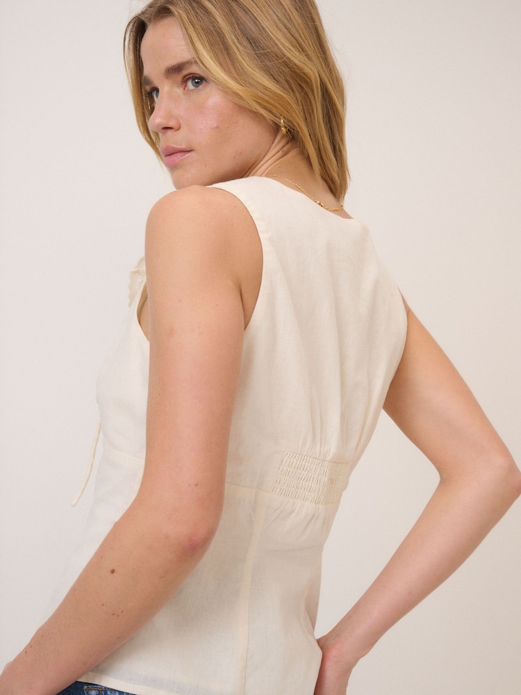 Nobodys Child White Soller Waistcoat Top - Image 2 of 5