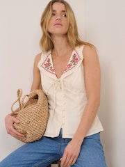 Nobodys Child White Soller Waistcoat Top - Image 3 of 5