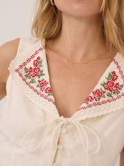 Nobodys Child White Soller Waistcoat Top - Image 4 of 5