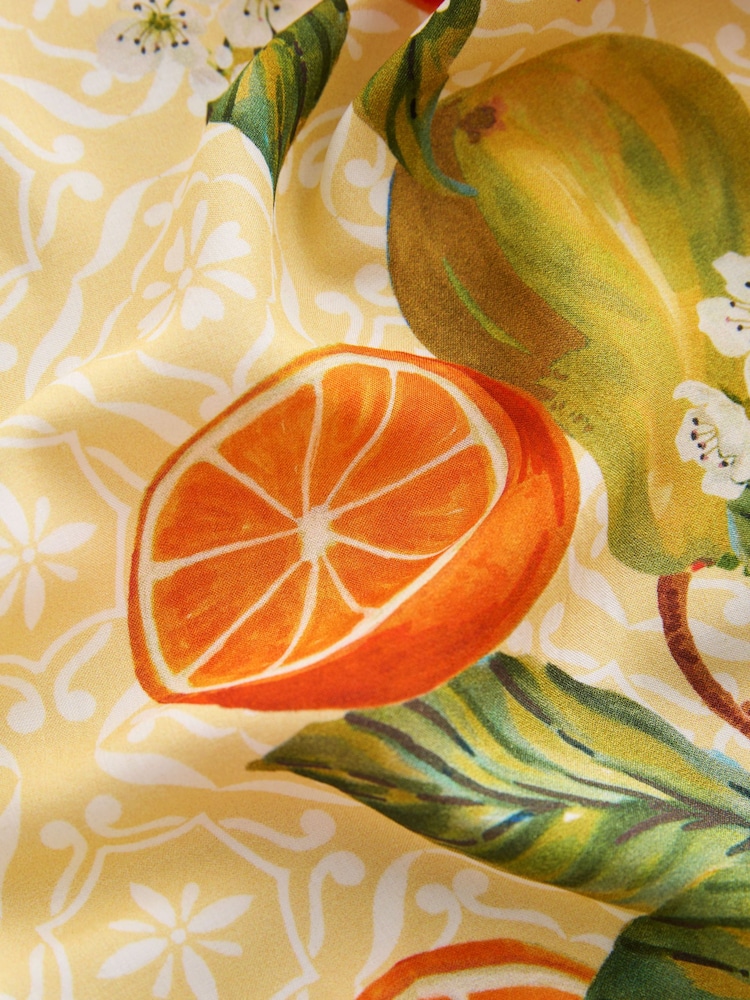 B by Ted Baker Viscose Square Lightweight Yellow Fruit Scarf - Image 4 of 4