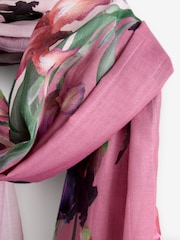 B by Ted Baker Satin Lightweight Pink Floral Scarf - Image 2 of 3