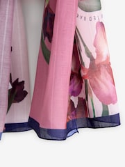 B by Ted Baker Satin Lightweight Pink Floral Scarf - Image 3 of 3