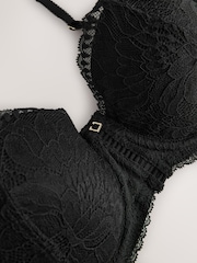 Black DD+ Padded Balcony Lace Bra - Image 6 of 7